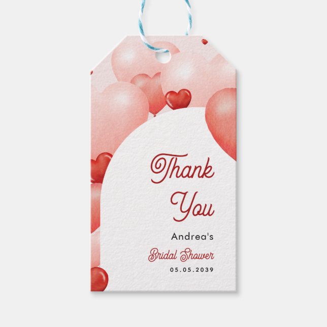 Étiquettes-cadeau Fête de mariage remerciement Saint-Valentin rose e (Devant)