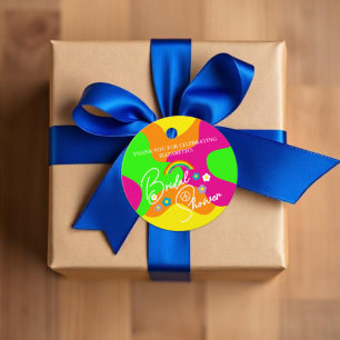 Étiquettes Cadeau Fête de mariage rétro funky