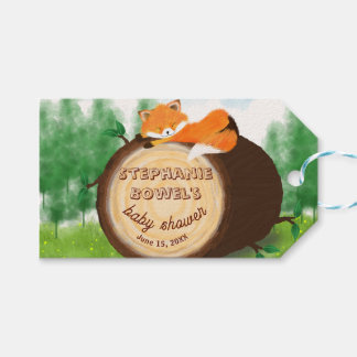 Étiquettes-cadeau Fête de Naissance Bébé Renard Bébé Arrive Fête Pré