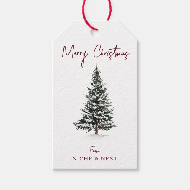 Étiquettes-cadeau Fête de Noël Arbre de Noël (Devant)