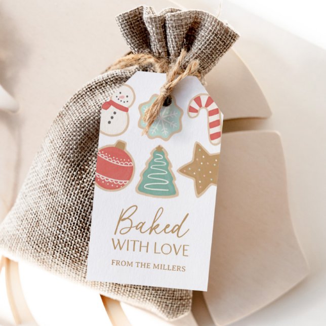 Étiquettes-cadeau Fête de Noël de biscuits colorés de Noël (Créateur téléchargé)