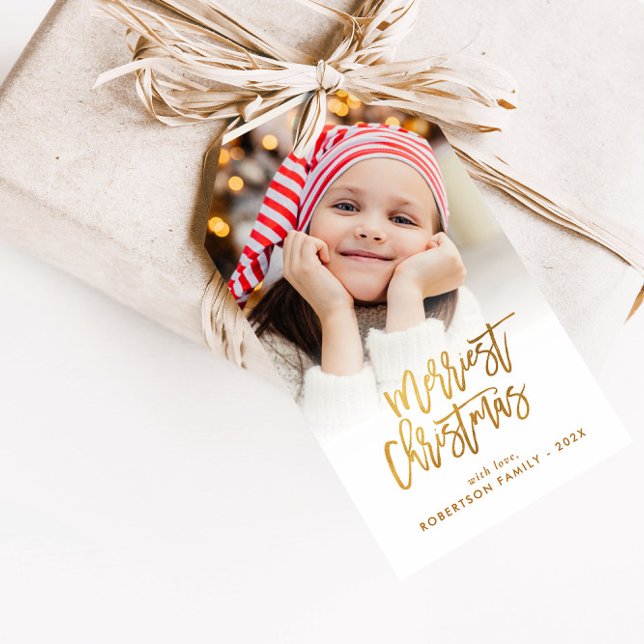 Étiquettes-cadeau fête de Noël de Noël de l'écriture élégante (Créateur téléchargé)