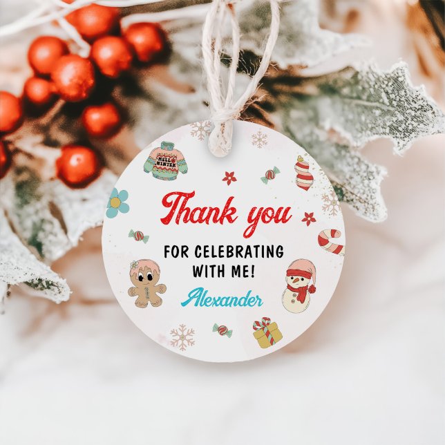 Étiquettes Cadeau Fête de Noël d'hiver (Créateur téléchargé)
