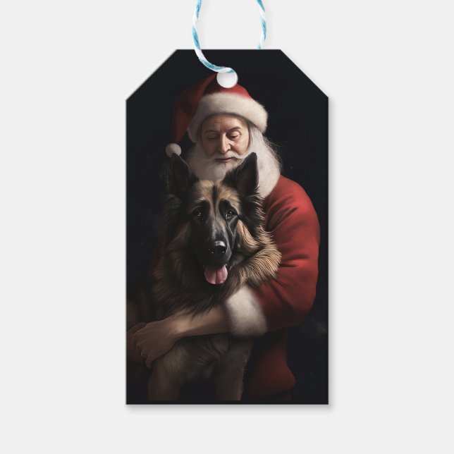 Étiquettes-cadeau Fête de Noël du berger de Belgique (Devant)