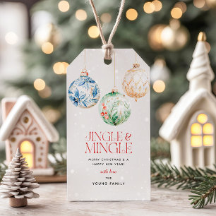 Étiquettes-cadeau Fête de Noël Jingle & Mingle