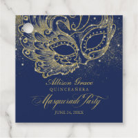 Fête de Quinceañera Mascarade Or Bleu