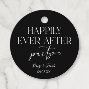 Étiquettes Cadeau Fête de réception de mariage et fin heureuse