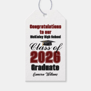 Étiquettes-cadeau Fête de remise des diplômes de la promotion 2026 M