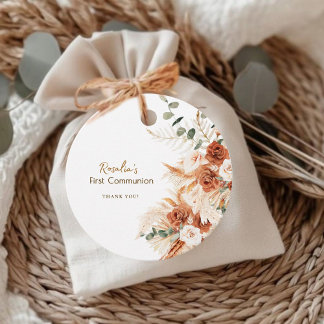Étiquettes Cadeau Fête des mariées Boho de la première communion de