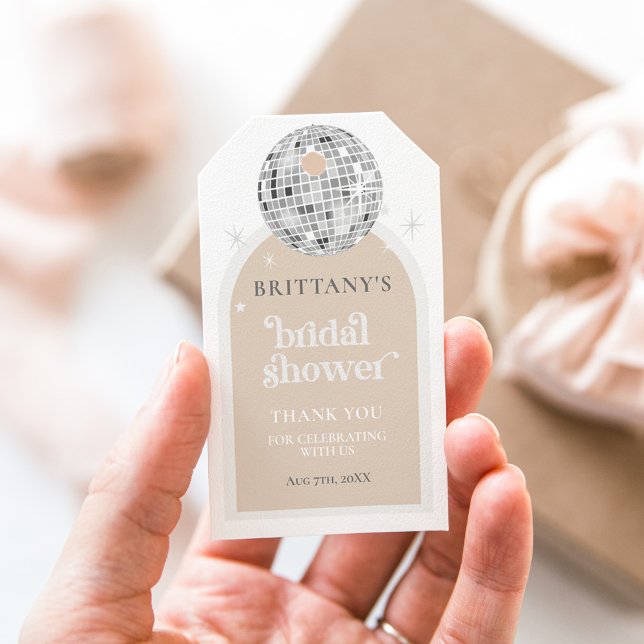 Étiquettes-cadeau Fête des mariées de boule Retro Disco (Retro Disco Ball Bridal Shower Gift Tags)