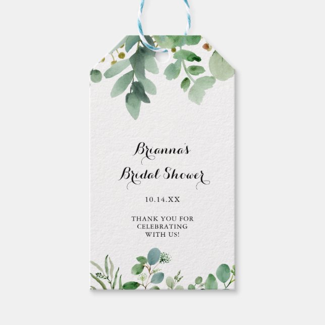 Étiquettes-cadeau Fête des mariées de feuillage végétal Eucalyptus v (Devant)