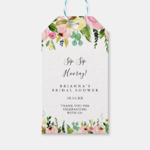 Étiquettes-cadeau Fête des mariées de l'heure de Sip Sip Colorful Tr