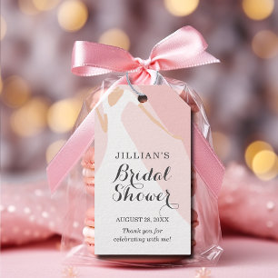 Étiquettes-cadeau Fête des mariées de mariée Blush Merci rose