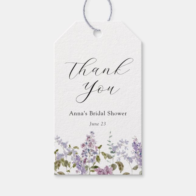 Étiquettes-cadeau Fête des mariées de Merci Lilac et Lavender (Devant)