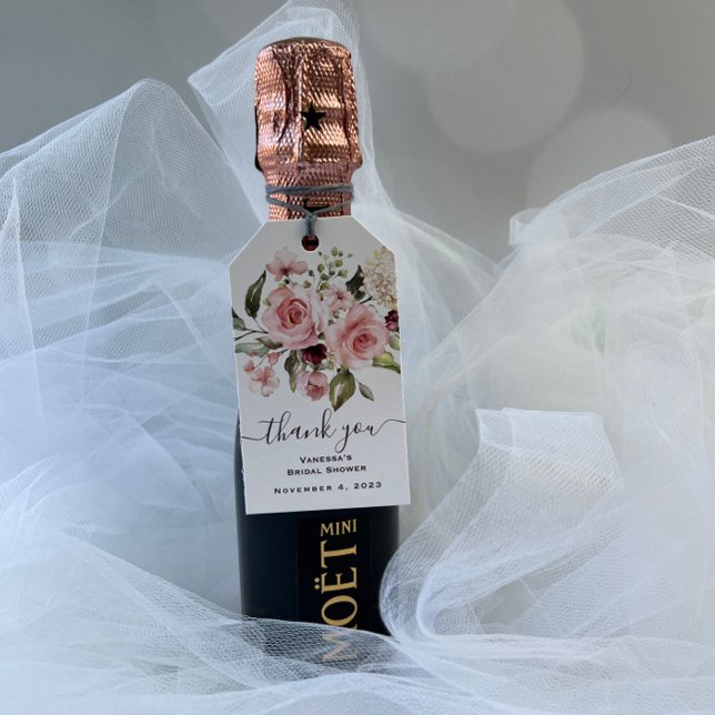 Étiquettes-cadeau Fête des mariées de roses florales (Créateur téléchargé)