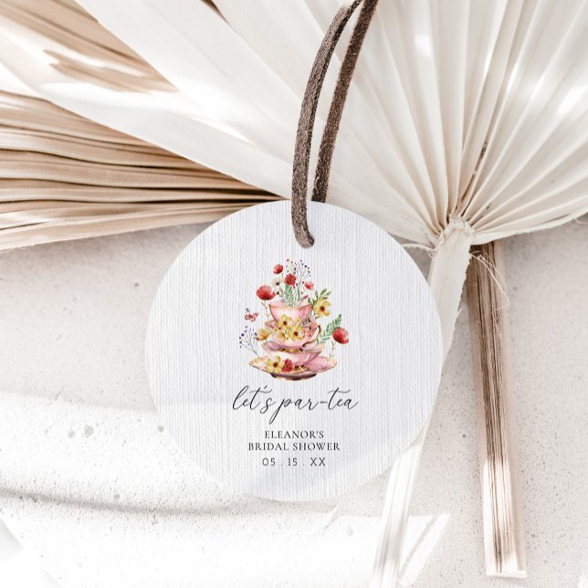 Étiquettes Cadeau Fête des mariées de Tea Party Fleur sauvage aquare (Créateur téléchargé)