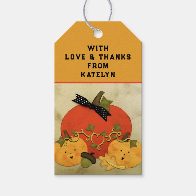 Étiquettes-cadeau Fête des mariées d'Halloween d'octobre (Devant)