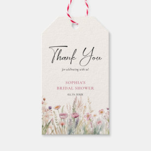 Étiquettes-cadeau Fête des mariées fleur sauvage Aquarelle Ressort F