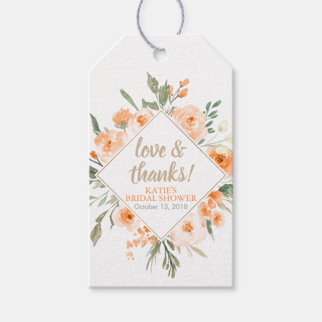 Étiquettes Cadeau Fête des mariées Floral Automne (Devant)