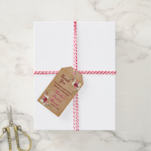 Étiquettes-cadeau Fête des mariées floral Merci personnalisé Favoris