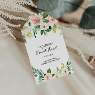 Étiquettes-cadeau Fête des mariées florale élégante