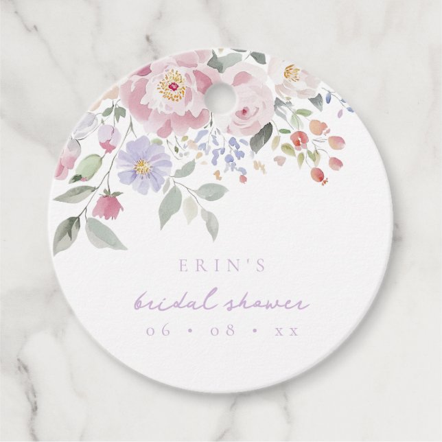 Étiquettes Cadeau Fête des mariées florale Spring Pastel (Devant)