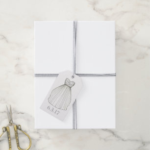 Étiquettes-cadeau Fête des mariées Gown Bride Mariage Robe Favoriser