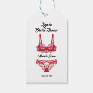 Étiquettes-cadeau Fête des mariées Lingerie rouge