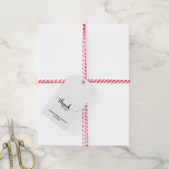 Étiquettes-cadeau Fête des mariées Merci Faux Kraft simple (Avec de la ficelle)