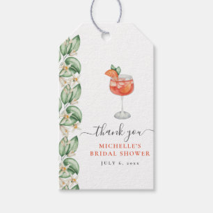 Étiquettes-cadeau Fête des mariées orange Aperol Spritz