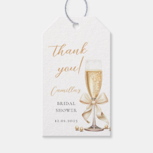 Étiquettes-cadeau Fête des mariées Pearl & Prosecco Bow