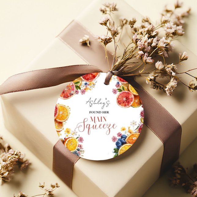 Étiquettes Cadeau Fête des mariées principale des agrumes (Créateur téléchargé)