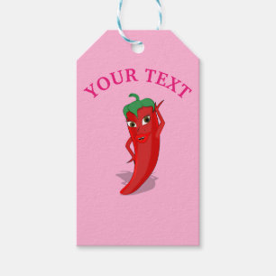 Étiquettes-cadeau Fête des mariées Rose Fiesta Avec Rouge Hot Pepper