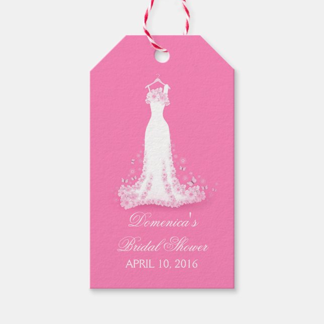 Étiquettes-cadeau Fête des mariées rose - Fuschia Mariage Gown (Devant)