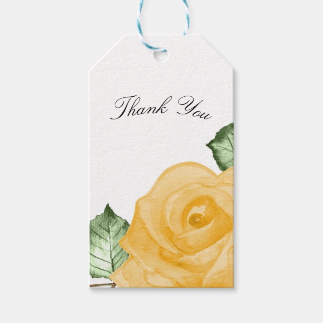 Étiquettes-cadeau Fête des mariées Rose Jaune Élégant Mariage Faveur (Devant)