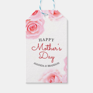 Étiquettes-cadeau Fête des mères aux élégantes roses roses roses ros