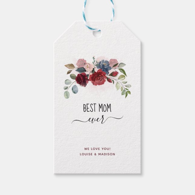 Étiquettes-cadeau Fête des mères Meilleure maman Jamais Personnalisé (Devant)