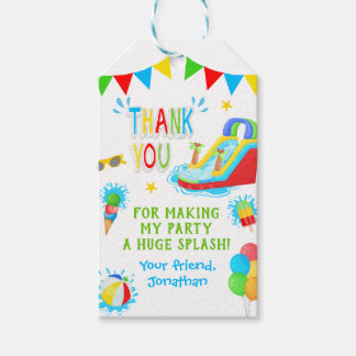 Étiquettes-cadeau Fête d'été pour le toboggan aquatique Merci Pool