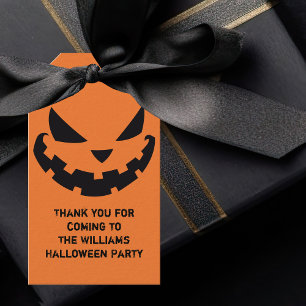 Étiquettes-cadeau Fête d'Halloween Orange Personnalisé Jack-o'-lante