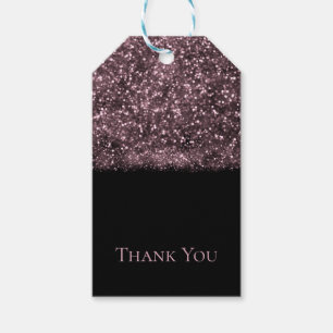 Étiquettes-cadeau Fête Douze Ans Rose Rose Paillettes Lumières Scint