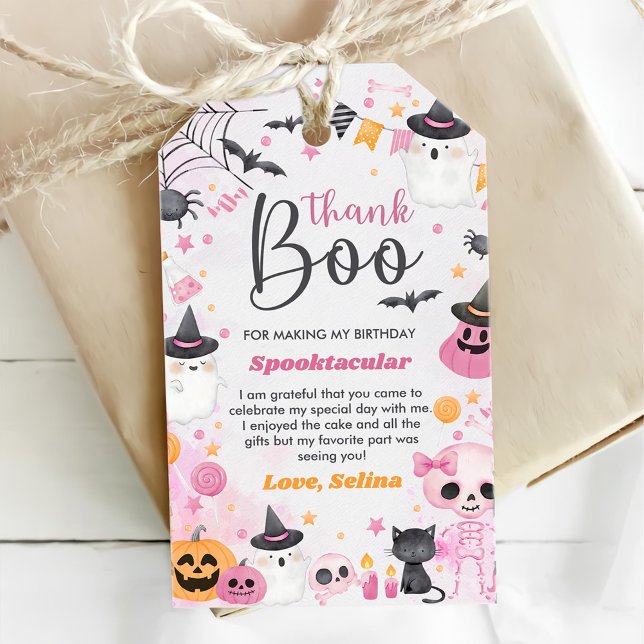 Étiquettes-cadeau Fête du 1er anniversaire de Halloween Ghost (Créateur téléchargé)