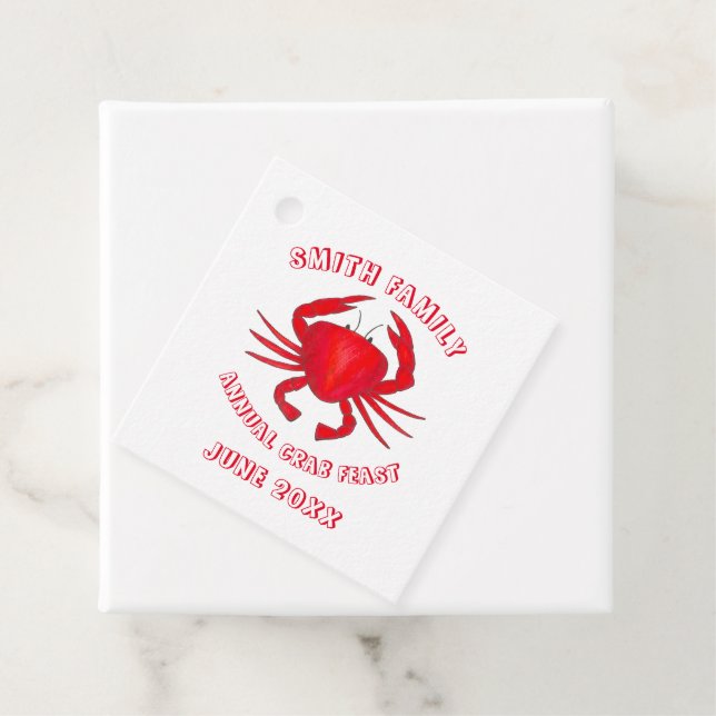 Étiquettes Cadeau Fête du crabe du Maryland de Baltimore Crustacean  (En situation)