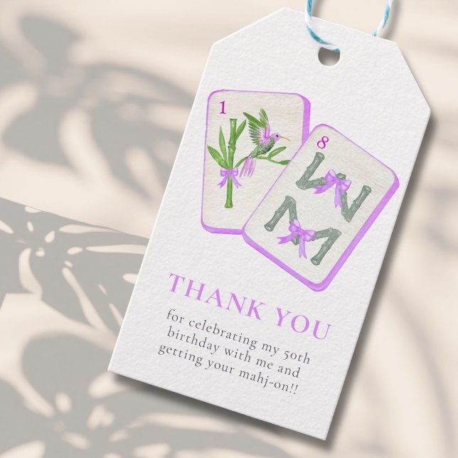 Étiquettes-cadeau Fête Mahjong (Créateur téléchargé)