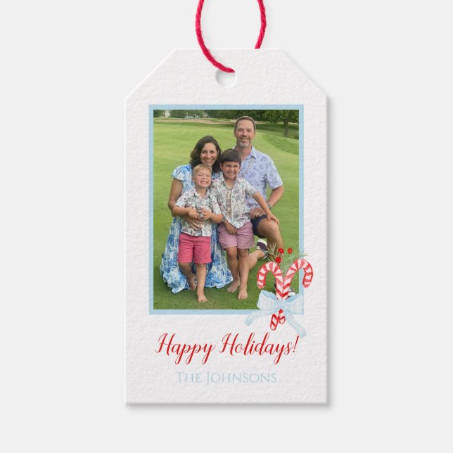 Étiquettes-cadeau Fête photo personnalisée (Devant)