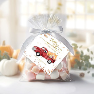 Étiquettes Cadeau Fête Prénatale Bébé Rouge Camion Tomber en Amour