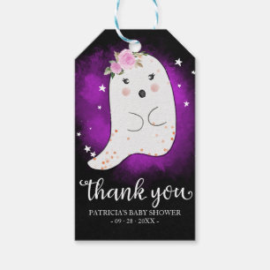 Étiquettes-cadeau Fête Prénatale d'Halloween pour un Petit Fantôme M