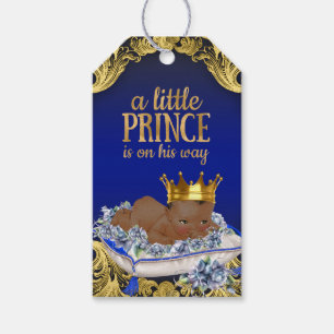 Étiquettes-cadeau Fête prénatale du bébé prince ethnique