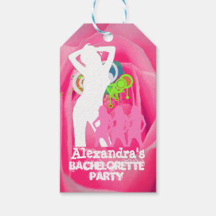Étiquettes-cadeau Fête rose filles personnalisées bachelorette