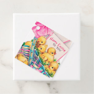Étiquettes Cadeau fête vintage Pâques