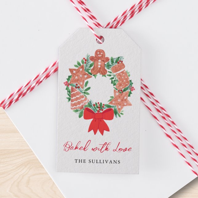 Étiquettes-cadeau Fêtes de Noël Pain d'épices Pain d'amour (Créateur téléchargé)